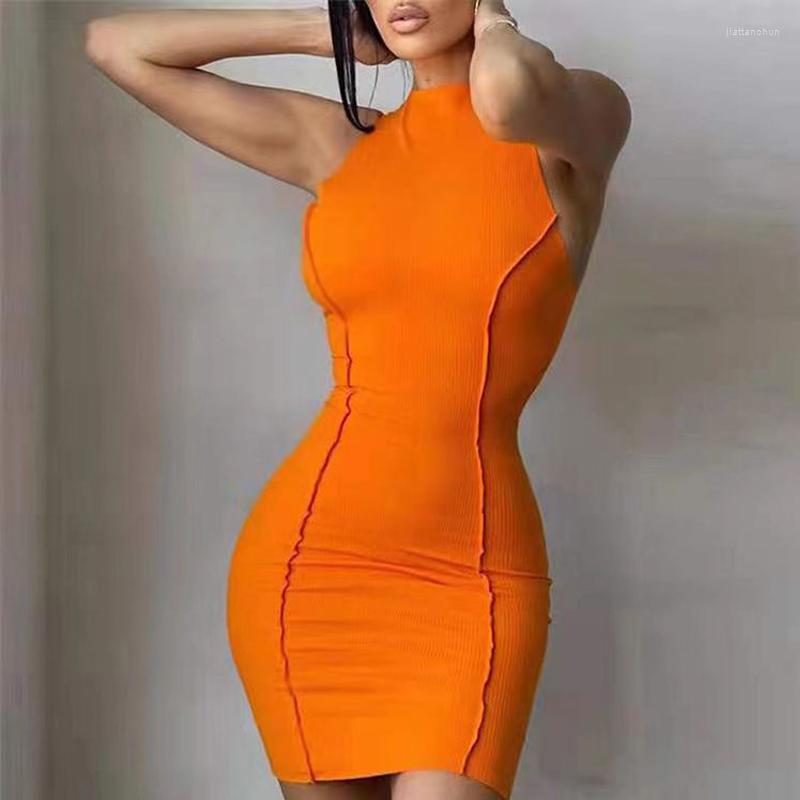 Casual Dresses Sleeveless Fashion Mini Skinny Summer O-Neck Women Bodycon Orange Black Dress Streetwear Vestidos Robes
Casual Dresses Sleeveless Fashion Mini Skinny Summer O-Neck Women Bodycon Orange Black Dress Streetwear Vestidos Robes