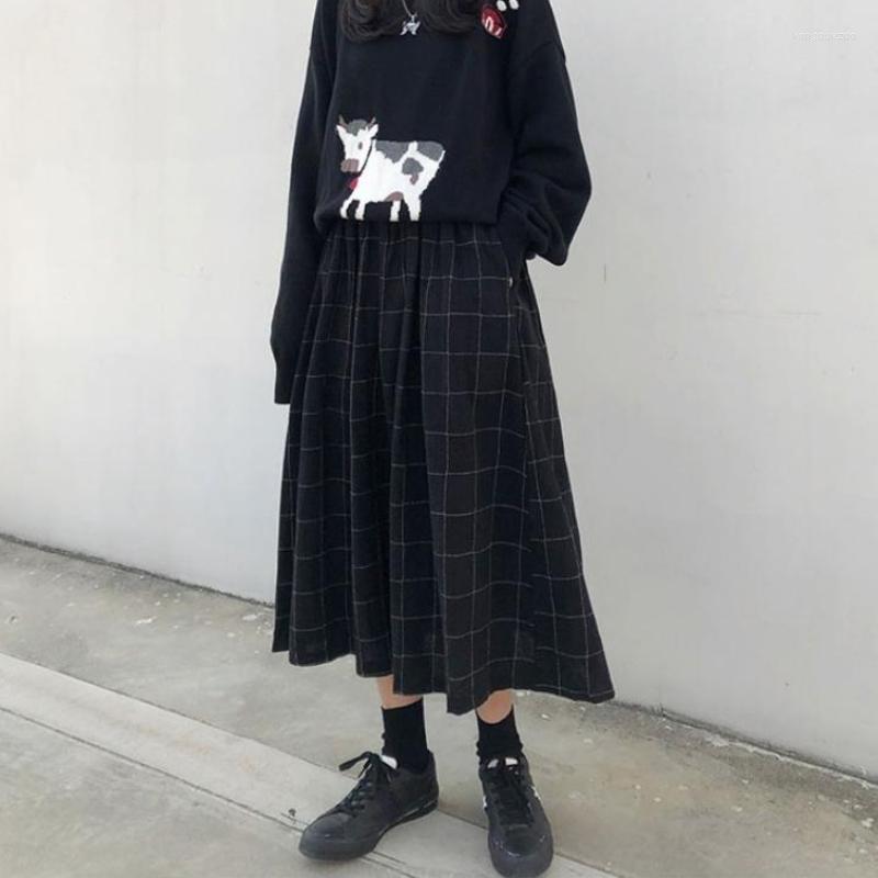 Skirts DEEPTOWN Japanese Fashion Plaid Long Skirt Women High Waist A-line Loose Elegant Chic Vintage Pleated Midi Spring Classic, Black
Skirts DEEPTOWN Japanese Fashion Plaid Long Skirt Women High Waist A-line Loose Elegant Chic Vintage Pleated Midi Spring Classic, Black