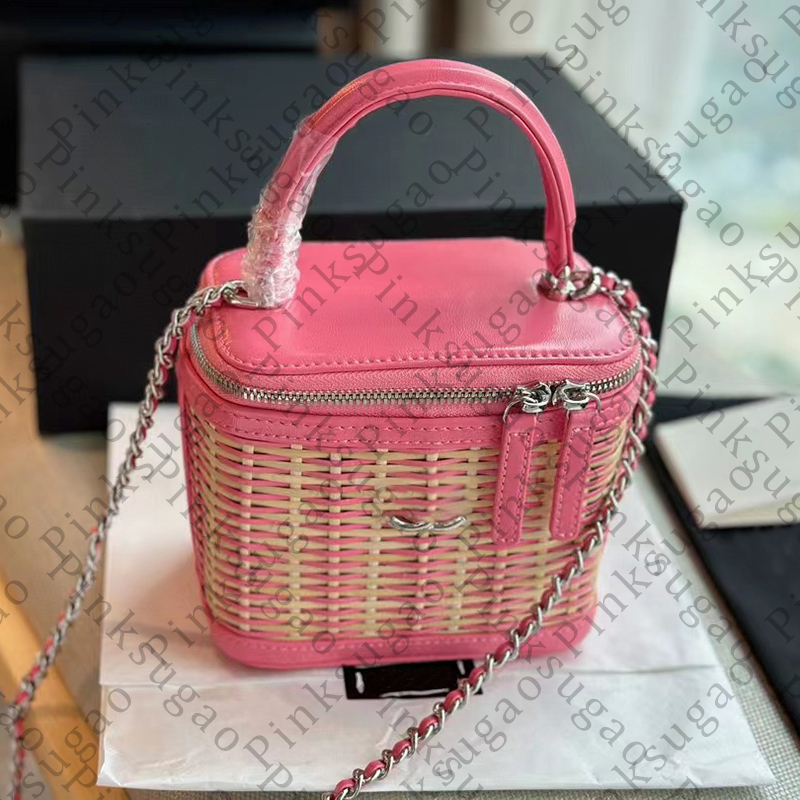 Pink sugao women tote bag shoulder crossbody chain bags rattan handbags luxury top quality mini fashion purse shopping bag 3color AV-230523-235