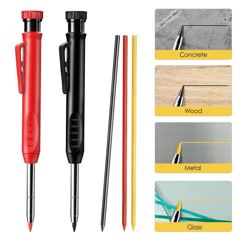 Professional Hand Tool Sets Solid Carpenter Pencil And Built-in Sharpener With Refill Leads For Deep Hole Mechanical Marker Marking Woodwork
Professional Hand Tool Sets Solid Carpenter Pencil And Built-in Sharpener With Refill Leads For Deep Hole Mechanical Marker Marking Woodwork