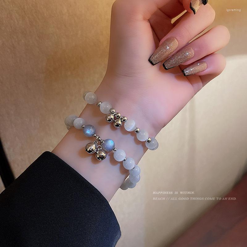 Bangle Bell Crystal Beads Bracelets For Women Opal Fashion Elegent Girl Party Birthday Gift