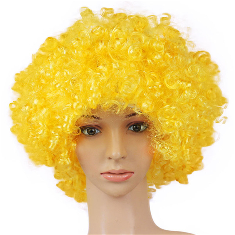 Afro Wigs, Round Curly Wig Carnival Children Adult Explosion Hair Hat Children's Day Party Accessories Fluffy Funny Clown Fans Headgear