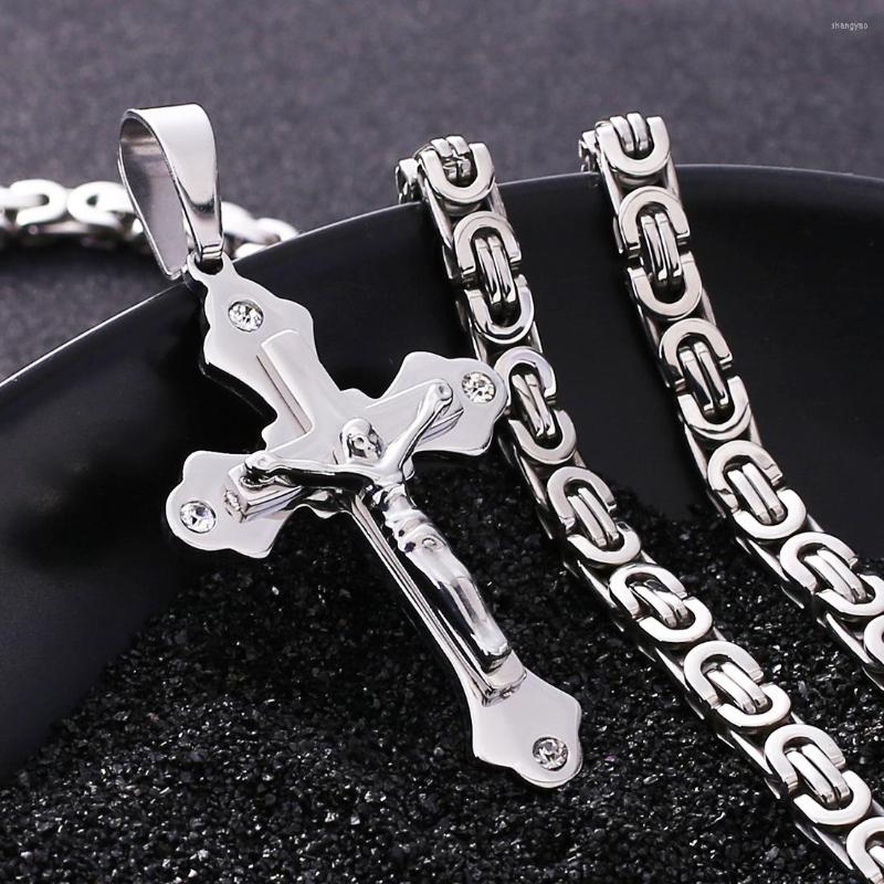 Chains Religious Jesus Cross Necklace For Men Fashion Gold Color Pendent With Chain Titanium Steel Jewelry Gifts
Chains Religious Jesus Cross Necklace For Men Fashion Gold Color Pendent With Chain Titanium Steel Jewelry Gifts