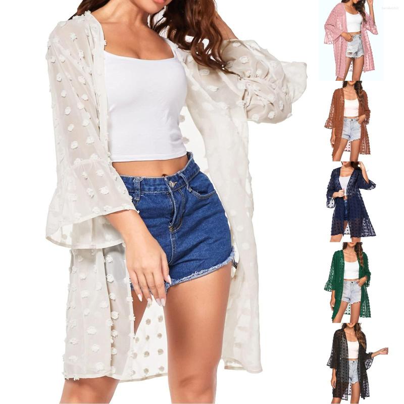 Women' Blouses Women See Through Blouse Dot Chiffon Cardigan Lightweight Turn Down Collar Breathable Beachwear OL Tops Korean Fashion, Green
Women' Blouses Women See Through Blouse Dot Chiffon Cardigan Lightweight Turn Down Collar Breathable Beachwear OL Tops Korean Fashion, Green
