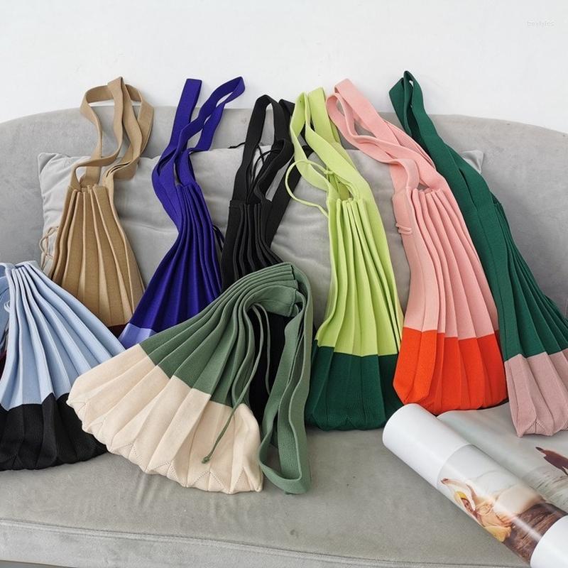 Evening Bags Luxury Chic Women Pleated Bag Lady Foldable Handbag Knitting Shoulder Large Shopping Female Casual Contrast Color Totes
Evening Bags Luxury Chic Women Pleated Bag Lady Foldable Handbag Knitting Shoulder Large Shopping Female Casual Contrast Color Totes