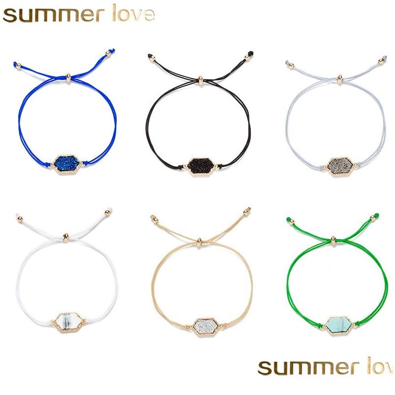Charm Bracelets Fashion Gold Sparkling Crystal Quartz Druzy Natural Resin Stone Wax Rope Bangles For Women Summer Beach Chain Cuff D Dhayf
Charm Bracelets Fashion Gold Sparkling Crystal Quartz Druzy Natural Resin Stone Wax Rope Bangles For Women Summer Beach Chain Cuff D Dhayf