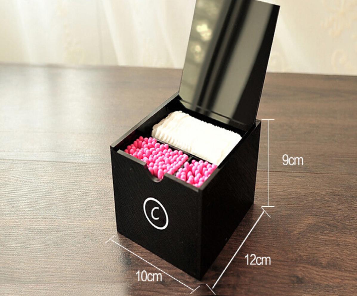 C Cosmetic Holder Acrylic Makeup Swabs Box Big Makeup Tools Makeup Brush Desktop Storage Box