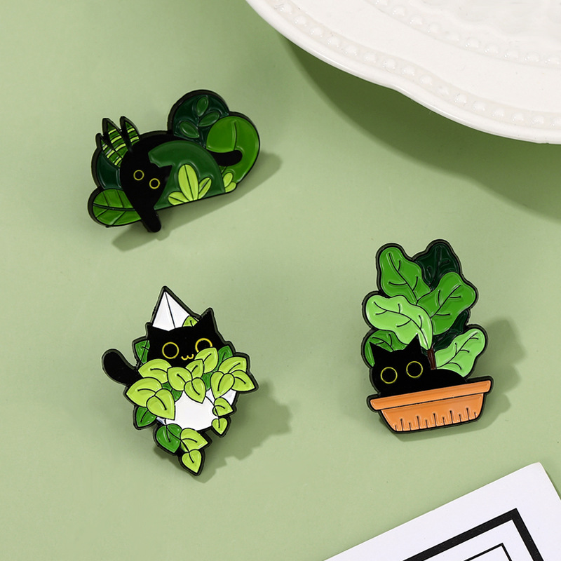 Brooches Pins for Women Fashion Black Color Cat Animal Green Leaf Plant Brooch Pins Clips for Dress Cloths Bags Decor Enamel Jewelry
Brooches Pins for Women Fashion Black Color Cat Animal Green Leaf Plant Brooch Pins Clips for Dress Cloths Bags Decor Enamel Jewelry