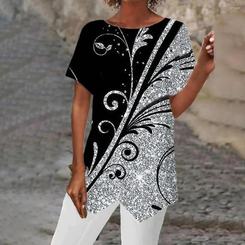 Women's Blouses Women Summer Top Printing Short Sleeve Contrast Colors Irregular Hem Daily Wear Casual Comfortable Lady T-shirt, Blue
Women's Blouses Women Summer Top Printing Short Sleeve Contrast Colors Irregular Hem Daily Wear Casual Comfortable Lady T-shirt, Blue