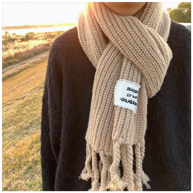 Scarves Knitted Wool Winter Scarf Solid Women Tassel Thickened Warm Women's Christmas Year Gifts Couple
Scarves Knitted Wool Winter Scarf Solid Women Tassel Thickened Warm Women's Christmas Year Gifts Couple