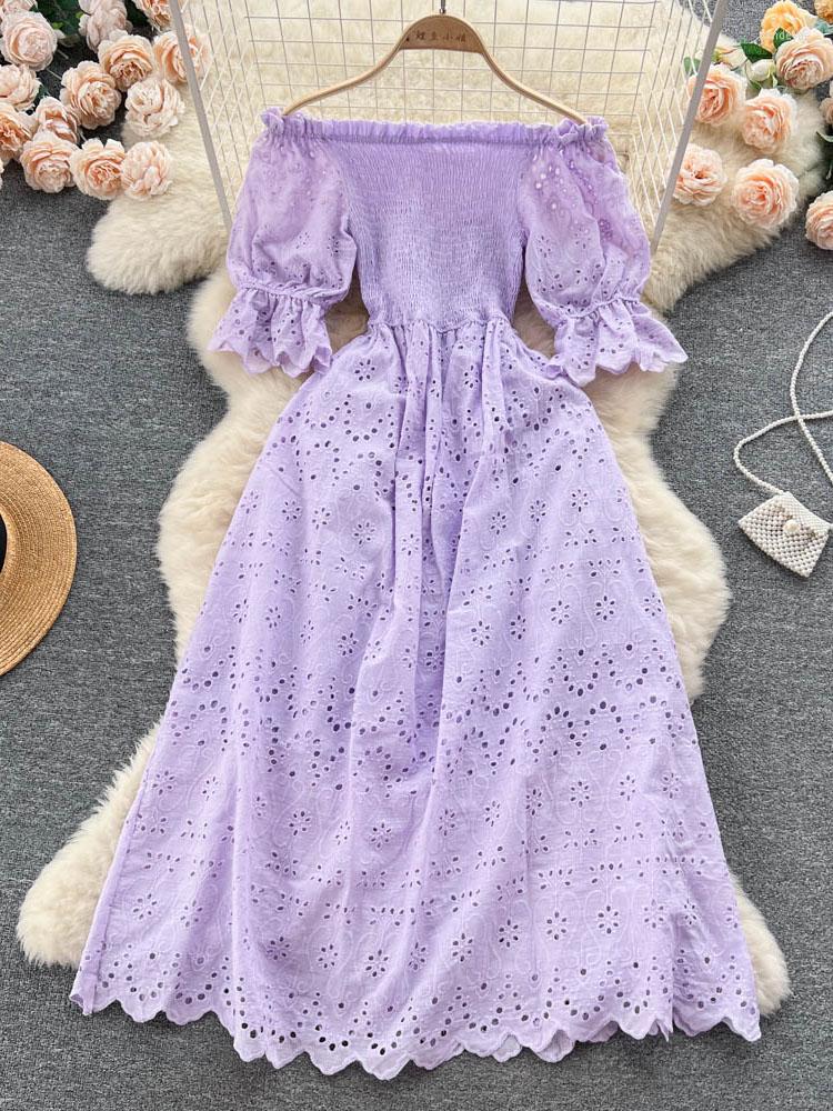 Party Dresses Women Summer Dress Leisure Time One Line Neckline Hollowed Out Bubble Sleeve Pleated Waistband High-end Style Long D3510, Pink
Party Dresses Women Summer Dress Leisure Time One Line Neckline Hollowed Out Bubble Sleeve Pleated Waistband High-end Style Long D3510, Pink