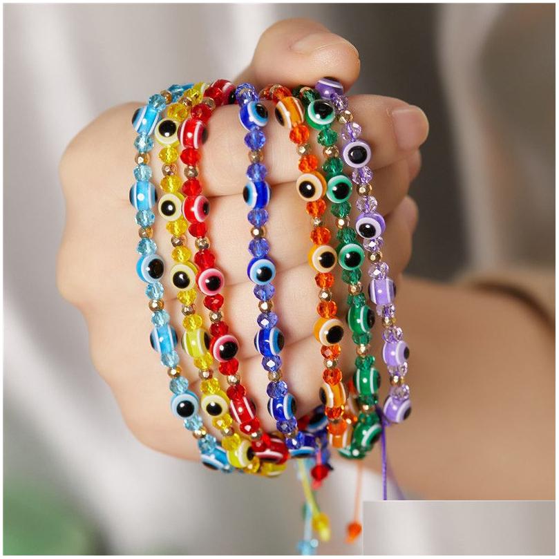 Charm Bracelets Turkish Evil Blue Eye Beads Bracelet Handmade Braided Rope Chain Colorf Couple Crystal Drop Delivery Jewelry Dhjof
Charm Bracelets Turkish Evil Blue Eye Beads Bracelet Handmade Braided Rope Chain Colorf Couple Crystal Drop Delivery Jewelry Dhjof