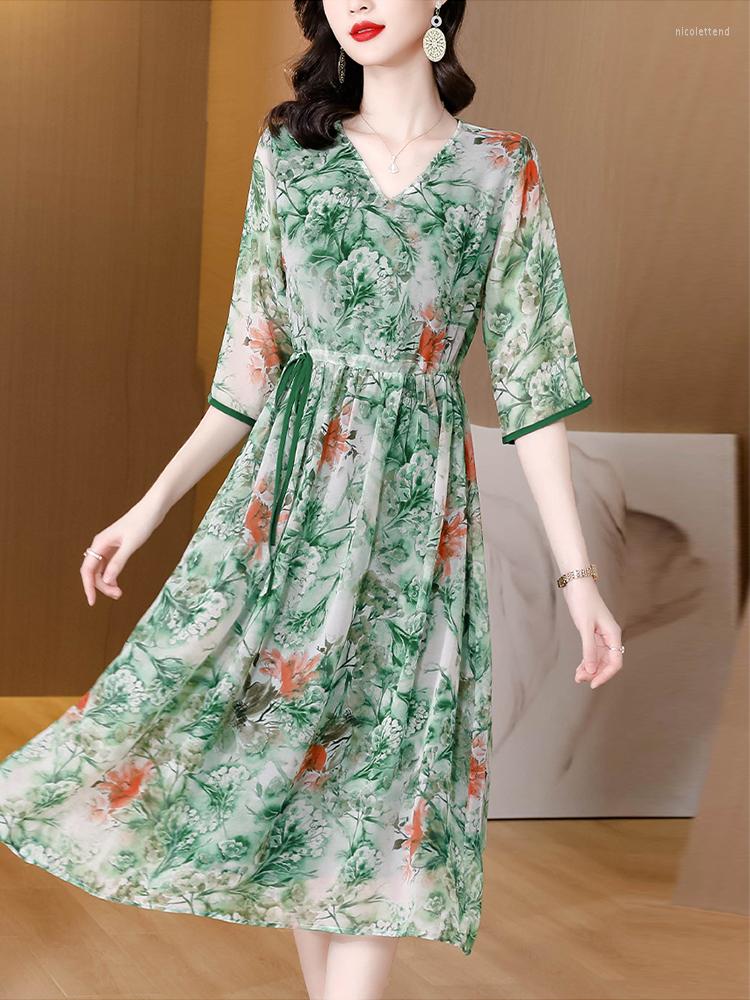 Party Dresses Green Floral Vintage Summer Mulberry Silk Dress For Women Midi Tunics Elegant 2023 Korean Fashion Casual Maxi Vestidos, Photo color
Party Dresses Green Floral Vintage Summer Mulberry Silk Dress For Women Midi Tunics Elegant 2023 Korean Fashion Casual Maxi Vestidos, Photo color