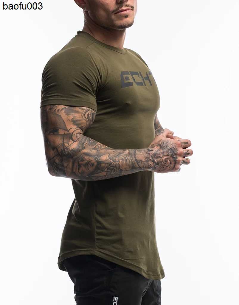 Men's T-Shirts Men's Fashion T Shirt Men Tops Summer Fitness Bodybuilding Clothes Muscle Male Shirts Cotton Slim Fit Tees J230526