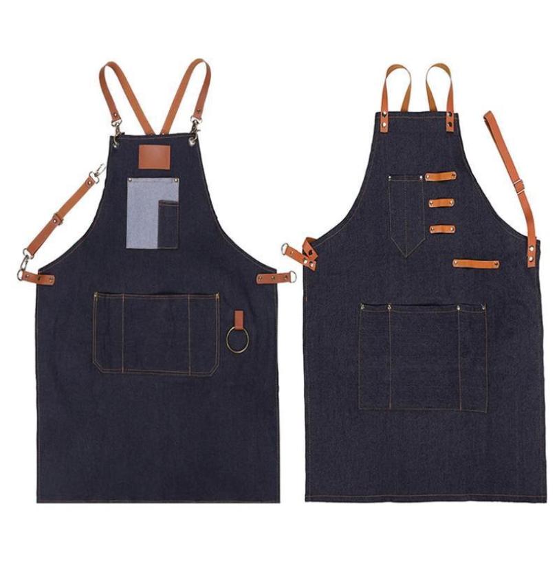 Salon Hair Cutting Apron Barber Sleeveless Denim Apron Hairdresser Hair Cutting Protection Tool Hairdresser Styling Cloth Tools890