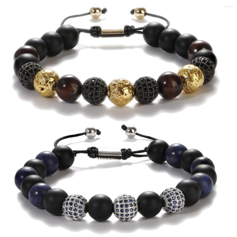 Strand Classic Luxury CZ Ball Bangle Bracelet Men Bijoux 10MM Lava Tiger Eye Stone Macrame Women Bileklik
Strand Classic Luxury CZ Ball Bangle Bracelet Men Bijoux 10MM Lava Tiger Eye Stone Macrame Women Bileklik