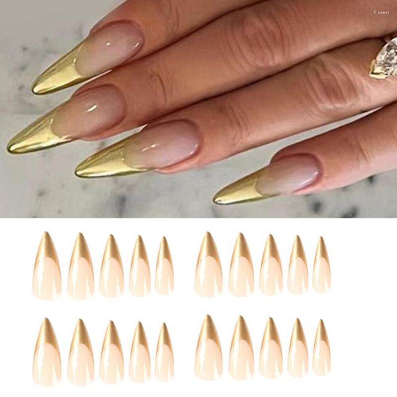 False Nails 24pcs Nail Tips Diy Fake Nials Press On Gold Edge French Long Almond, Jp2369
False Nails 24pcs Nail Tips Diy Fake Nials Press On Gold Edge French Long Almond, Jp2369