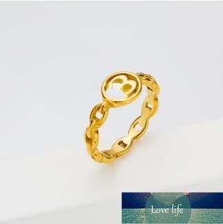 European Hip Hop Style Cross Chain Ring High-Grade Light Luxury Personality Design Letters Ring