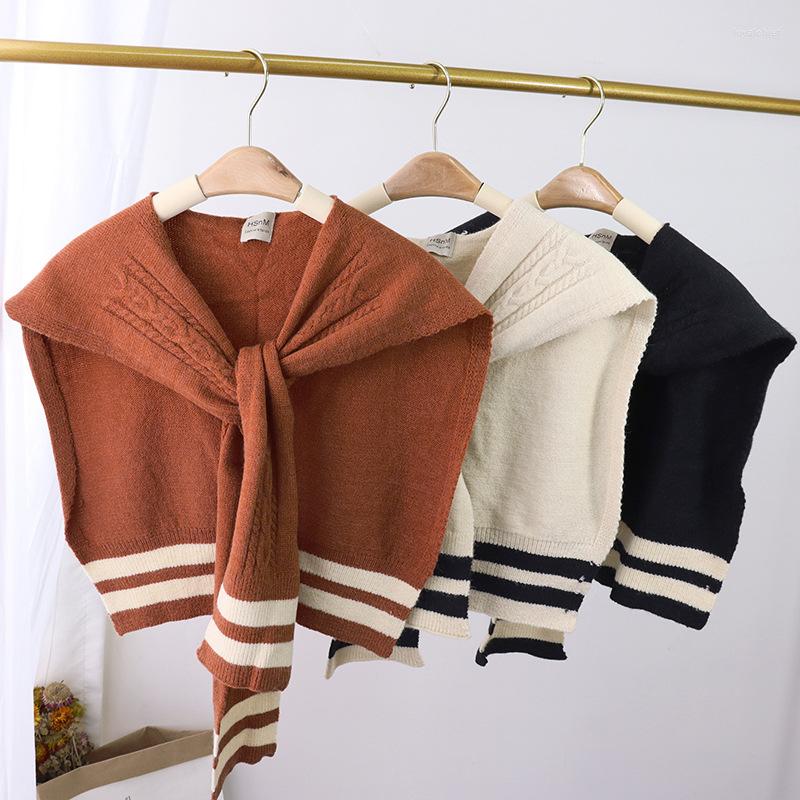 Scarves Spring And Summer Air Conditioning Stripe Knitted Small Cape Blouse With A Thin Scarf Shoulder
Scarves Spring And Summer Air Conditioning Stripe Knitted Small Cape Blouse With A Thin Scarf Shoulder