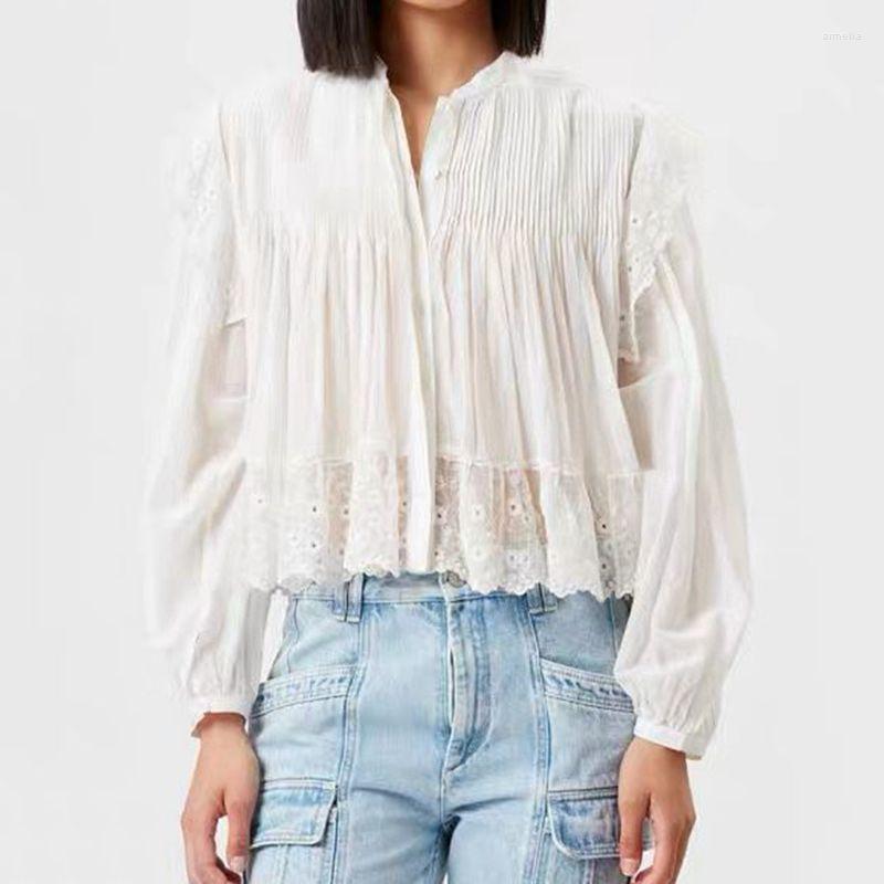 Women's Blouses Shirt Women's Spring/Summer 2023 Design Sense Lace Panel Sleeve Pure Cotton Top Pullover, White
Women's Blouses Shirt Women's Spring/Summer 2023 Design Sense Lace Panel Sleeve Pure Cotton Top Pullover, White