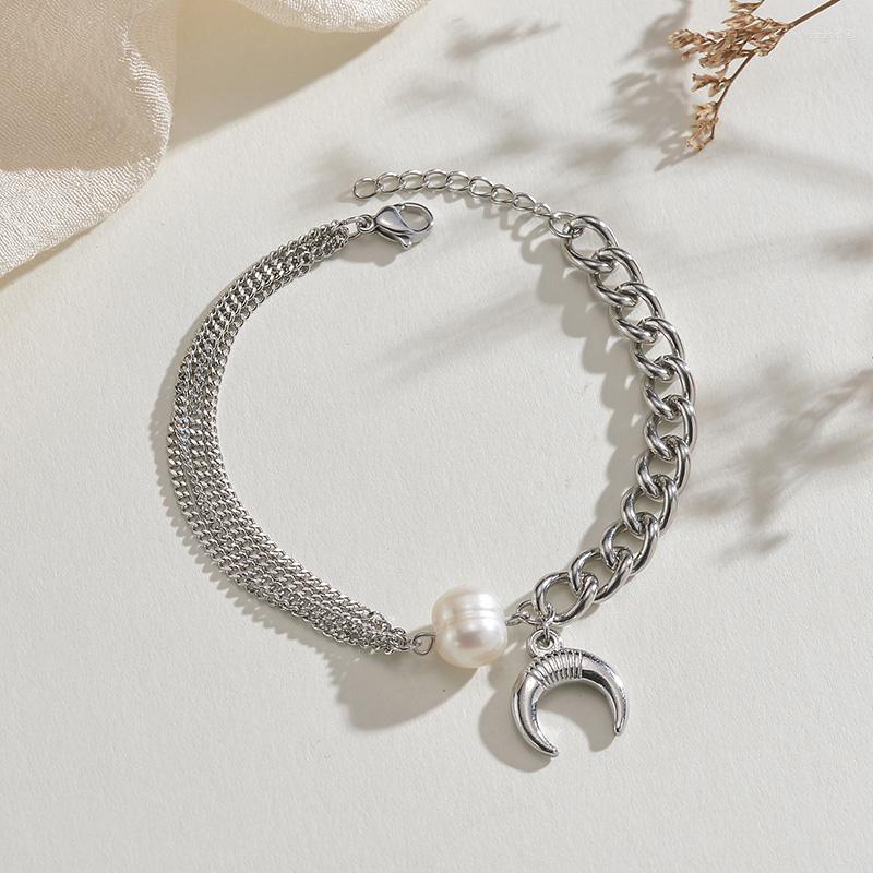 Link Bracelets Bracelet Stainless Steel Silver Color Chain With Moon Charm Design Fashion Men Women Couple Lovers Hand Jewelry
Link Bracelets Bracelet Stainless Steel Silver Color Chain With Moon Charm Design Fashion Men Women Couple Lovers Hand Jewelry