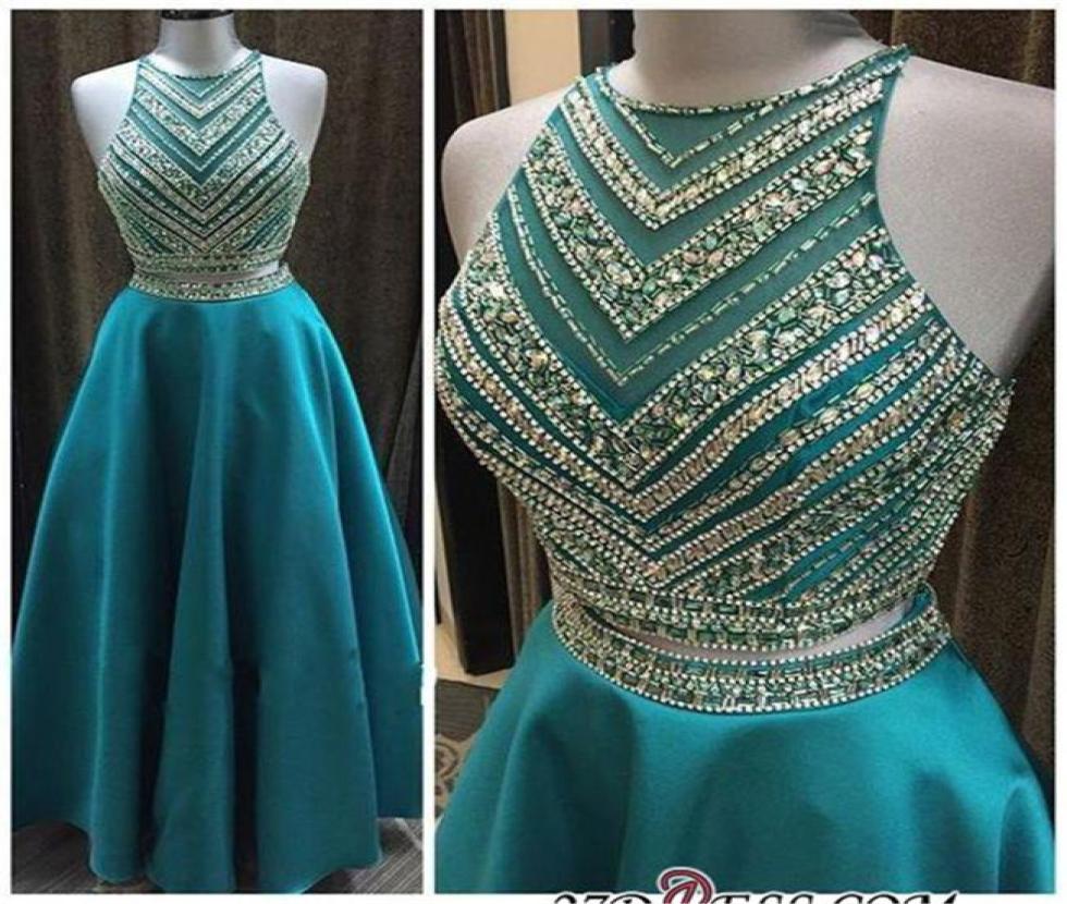 ALine TwoPieces Halter Luxury Crystal Sleeveless Prom Dress Beading Matte Satin Blue Long Evening Dress vestidos longos3692123, Pink
ALine TwoPieces Halter Luxury Crystal Sleeveless Prom Dress Beading Matte Satin Blue Long Evening Dress vestidos longos3692123, Pink