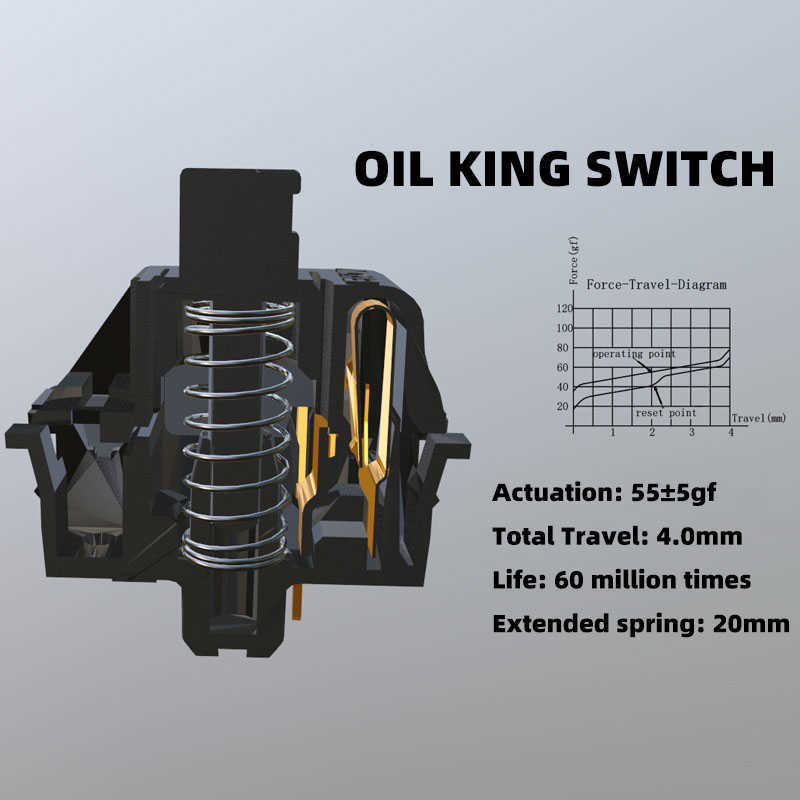 Keyboards Gateron oil king switches Pre Lubed mechanical keyboard switch Custom Switch 55gf linear 5pin