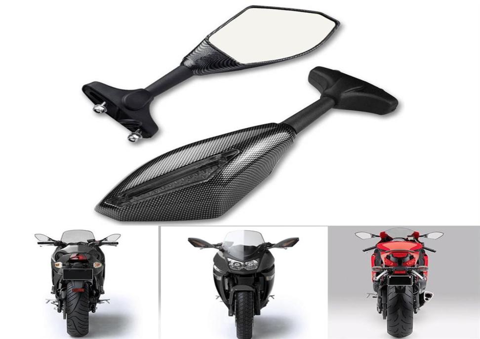 New Turn Signal Integrated Racing Sport Mirrors For Yamaha R1 R6 FZ Motorcycle GSXR 600 750 20012005 20092012 GSXR 1000 200120