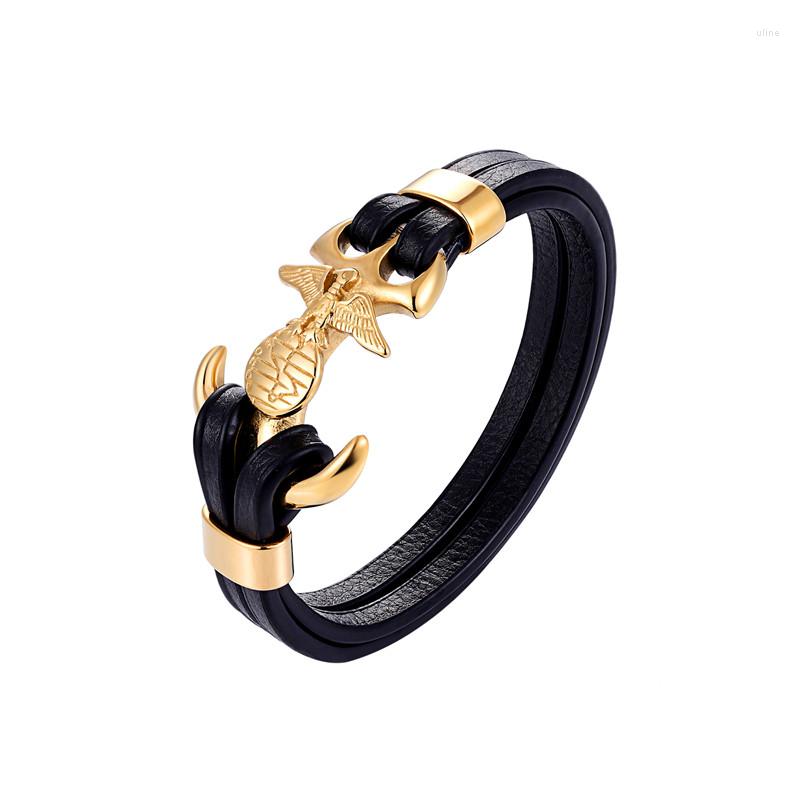 Charm Bracelets XiongHang Jewelry Men's Black Leather Rope Chain Bracelet Stainless Steel Magnetic Buckle Bangles Anchor
Charm Bracelets XiongHang Jewelry Men's Black Leather Rope Chain Bracelet Stainless Steel Magnetic Buckle Bangles Anchor
