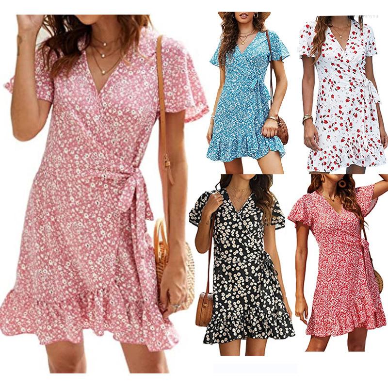 Party Dresses Spring And Summer Chiffon Floral Lotus Edge Lace-up Short Sleeve High Waist Dress, Black
Party Dresses Spring And Summer Chiffon Floral Lotus Edge Lace-up Short Sleeve High Waist Dress, Black