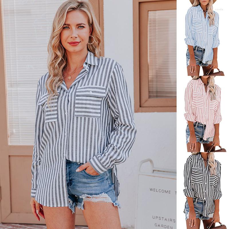 Women' Blouses 2023 Long Sleeve Tops Summer Woman Pocket Stripe V Neck Button Elegant Shirts Office Lady Clothes Fashion Casual Blouse, Sky blue
Women' Blouses 2023 Long Sleeve Tops Summer Woman Pocket Stripe V Neck Button Elegant Shirts Office Lady Clothes Fashion Casual Blouse, Sky blue