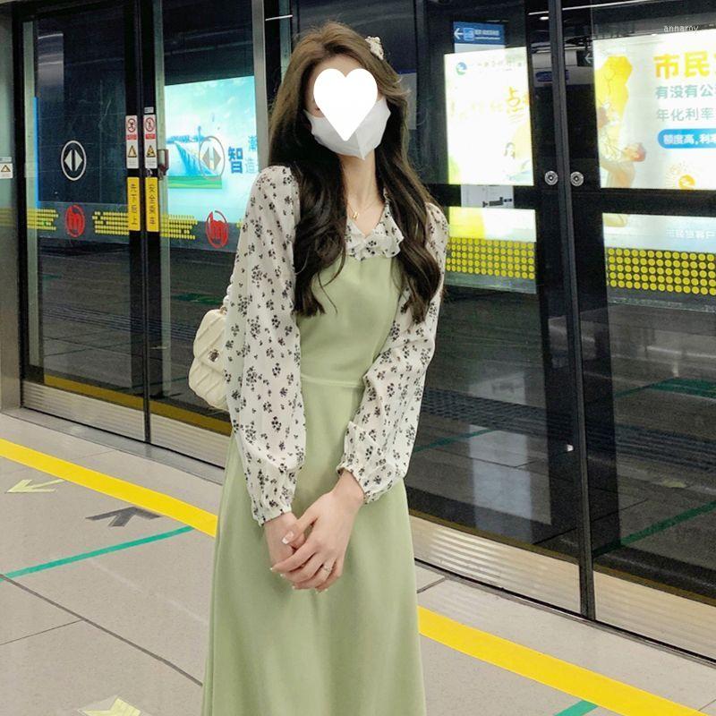 Casual Dresses Sweet Cute Girl Light Green Floral DressesFrench Design Sense Patchwork Women's Long Sleeves Cover Flesh Midi Dress
Casual Dresses Sweet Cute Girl Light Green Floral DressesFrench Design Sense Patchwork Women's Long Sleeves Cover Flesh Midi Dress