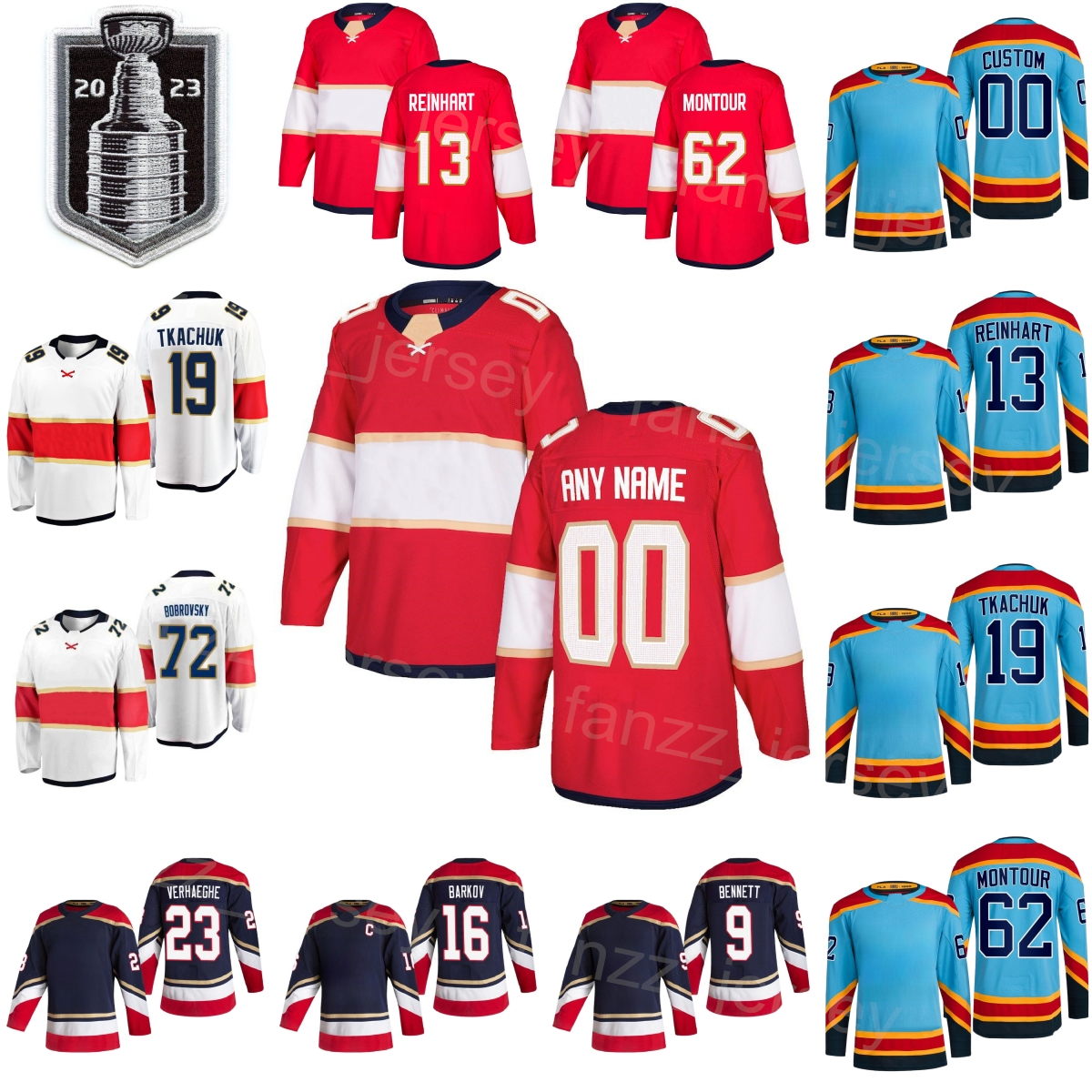2023 Stanley Cup Finals Hockey 23 Carter Verhaeghe Jersey 19 Matthew Tkachuk 16 Aleksander Barkov 72 Sergei Bobrovsky 13 Sam Reinhart 9 Sam Bennett Brandon Montour, White
2023 Stanley Cup Finals Hockey 23 Carter Verhaeghe Jersey 19 Matthew Tkachuk 16 Aleksander Barkov 72 Sergei Bobrovsky 13 Sam Reinhart 9 Sam Bennett Brandon Montour, White