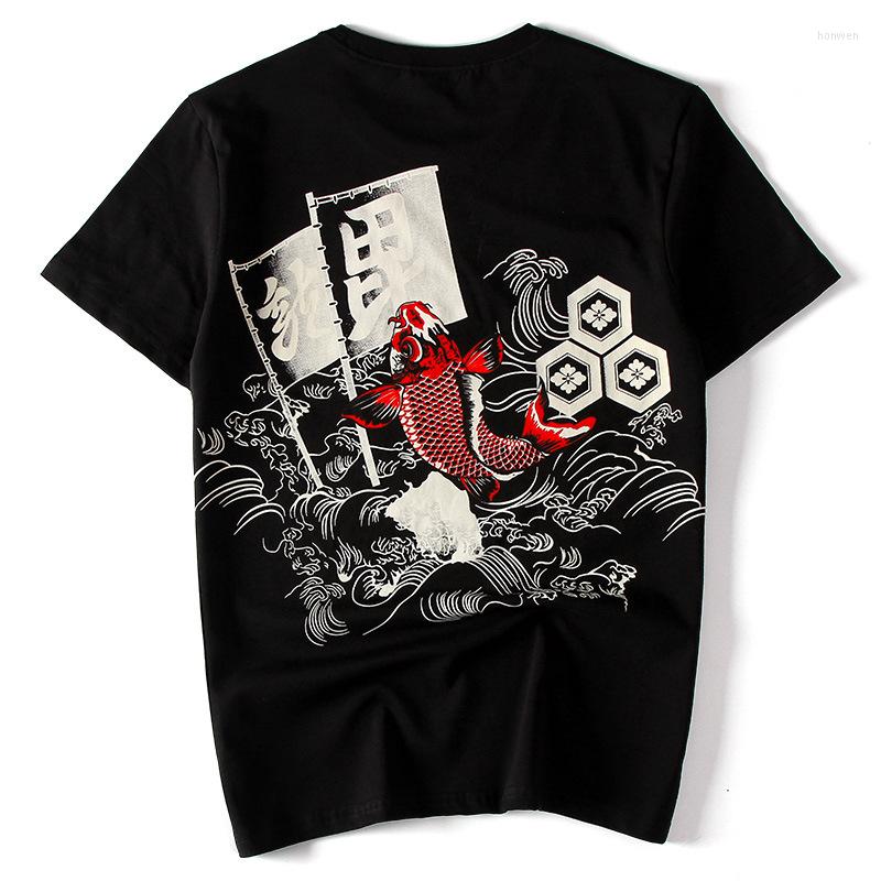 Men's T Shirts 2023 Japanese Style Brand Printed Hip-hop O-Neck Carp Cotton Short Sleeve T-shirt, Black
Men's T Shirts 2023 Japanese Style Brand Printed Hip-hop O-Neck Carp Cotton Short Sleeve T-shirt, Black