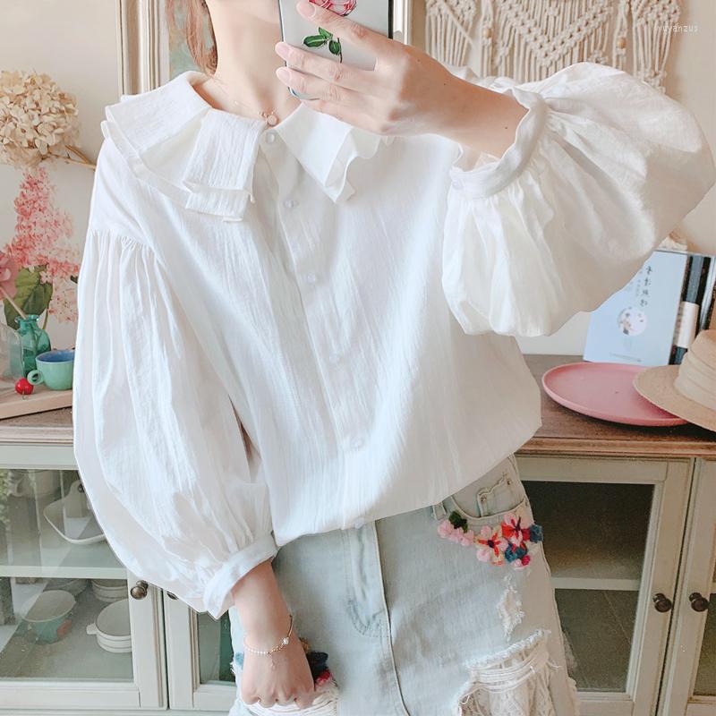 Women's T Shirts Spring Women's Ruffled Lantern Sleeve Loose Art Cotton White 3/4 Shirt
Women's T Shirts Spring Women's Ruffled Lantern Sleeve Loose Art Cotton White 3/4 Shirt