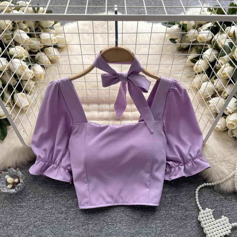 Women's Blouses Chic Sweet Butterfly Puff Short Sleeve Slim Blouse Elegant Korean Fashion Pleated Crop Top Sexy Shirt Summer Women Clothing, Blue
Women's Blouses Chic Sweet Butterfly Puff Short Sleeve Slim Blouse Elegant Korean Fashion Pleated Crop Top Sexy Shirt Summer Women Clothing, Blue