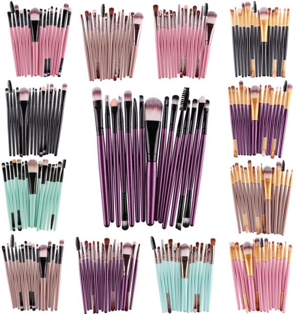 

MAANGE Pro 15PcsSet Makeup Brushes Kit Eyeshadow Brow Eyeliner Eye Lashes Lip Foundation Power Cosmetic Make Up Brush Beauty Blen3741624