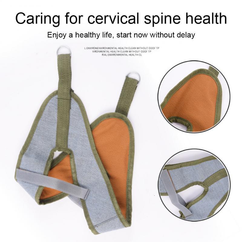 Body Braces Supports 1Pcs Hanging Cervical Neck Traction Device Soft Stretching Belt Pain Relief Metal Bracket Chiropractic Accessories 230526