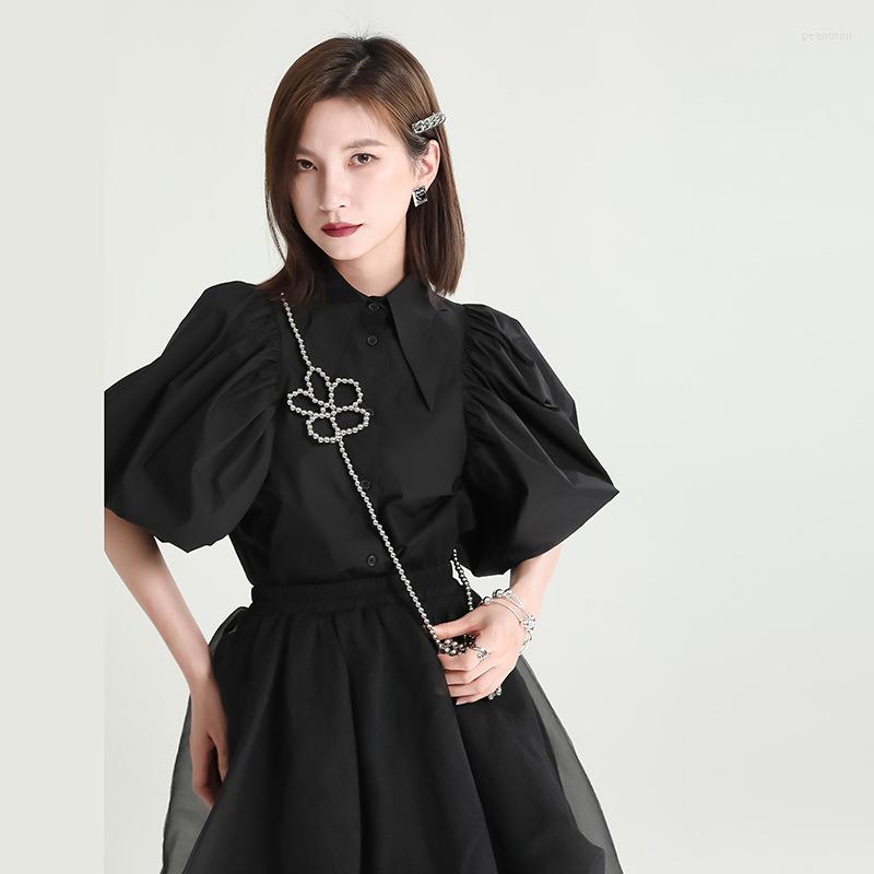 Women's Blouses 2023 Summer Fashion Lantern Bubble Sleeve Shirt Show Thin Personality Single Breasted Square Collar Small, Black
Women's Blouses 2023 Summer Fashion Lantern Bubble Sleeve Shirt Show Thin Personality Single Breasted Square Collar Small, Black
