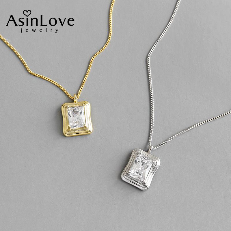 Chains AsinLove 925 Sterling Silver Geometric Square Zircon Necklaces For Women Minimalist 18K Gold Pendant Necklace Handmade Jewelry
Chains AsinLove 925 Sterling Silver Geometric Square Zircon Necklaces For Women Minimalist 18K Gold Pendant Necklace Handmade Jewelry