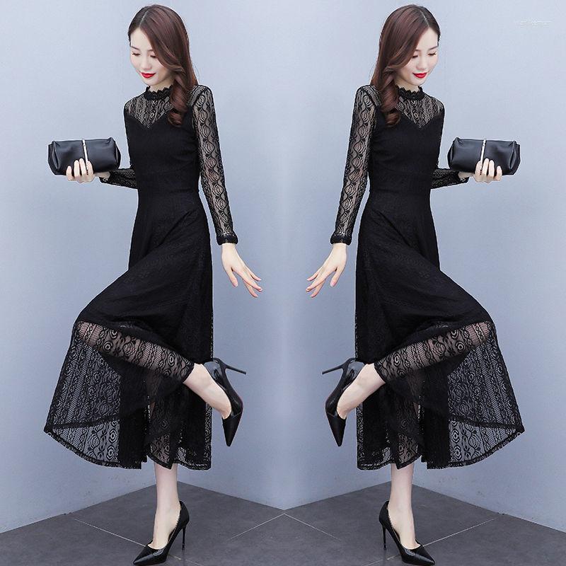 Casual Dresses Women Lace Mesh Maxi Dress Ladies Long Sleeve Half Turtleneck Party Vestidos Female Clubwear Slim G438, Black
Casual Dresses Women Lace Mesh Maxi Dress Ladies Long Sleeve Half Turtleneck Party Vestidos Female Clubwear Slim G438, Black