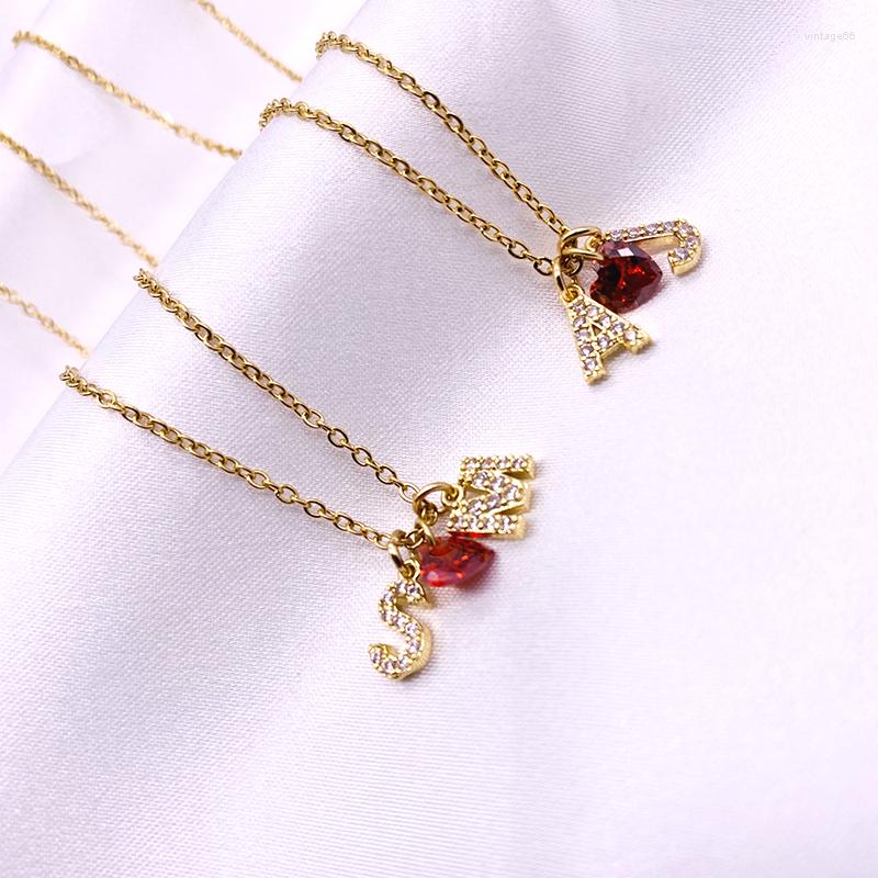 Pendant Necklaces Letter Initial Name Red Love Heart Necklace 26 Alphabet Couple Luxury Crystal Stainless Steel Chain Gift
Pendant Necklaces Letter Initial Name Red Love Heart Necklace 26 Alphabet Couple Luxury Crystal Stainless Steel Chain Gift