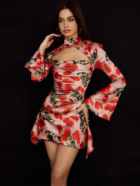 2022 Lovely Long Sleeve Mini Dress For Women Party Outfits Clothing Gorgeous Celebrity Birthday Pink Dress Robe, Floral
2022 Lovely Long Sleeve Mini Dress For Women Party Outfits Clothing Gorgeous Celebrity Birthday Pink Dress Robe, Floral
