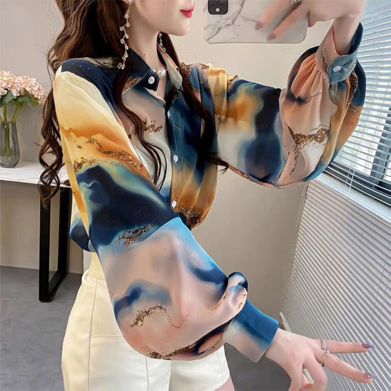 Women's Blouses Fashion Lantern Sleeve Printed Lapel Button Casual Chiffon Shirt 2023 Spring Oversized Loose Women Clothing Commute Blouse, Number 4
Women's Blouses Fashion Lantern Sleeve Printed Lapel Button Casual Chiffon Shirt 2023 Spring Oversized Loose Women Clothing Commute Blouse, Number 4
