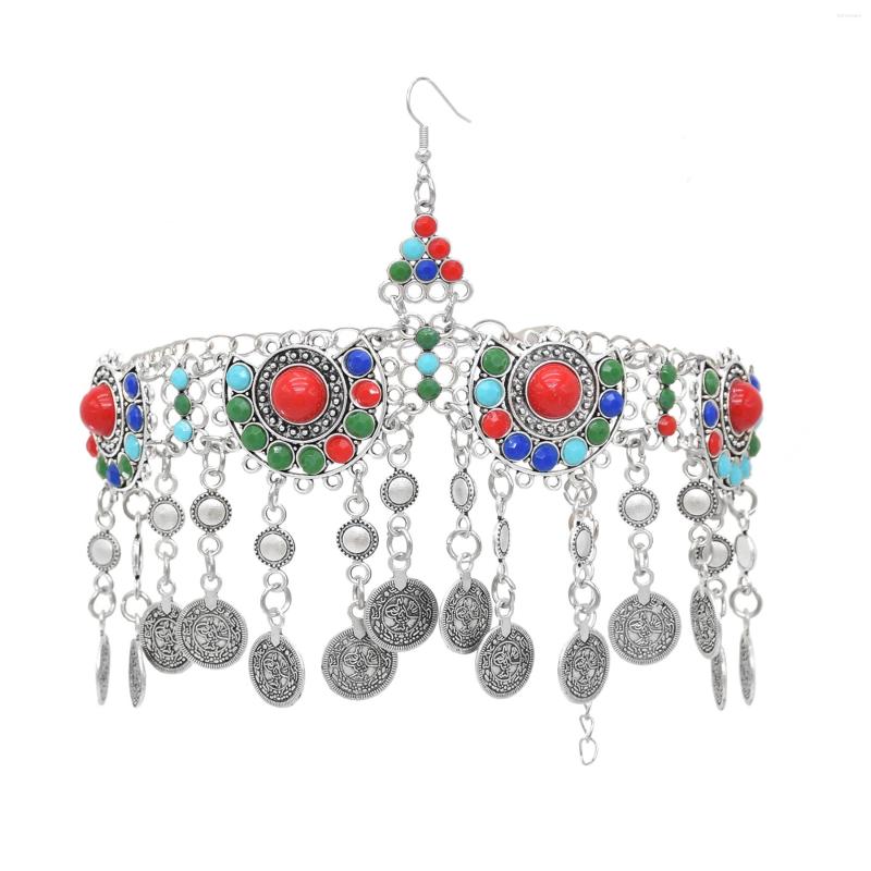 Hair Clips Vintage Afghan Gypsy Silver Coin Tassel Head Chain For Women Big Red Acrylic Gem Color Beads Ethnic Bride Headpiece Jewelry
Hair Clips Vintage Afghan Gypsy Silver Coin Tassel Head Chain For Women Big Red Acrylic Gem Color Beads Ethnic Bride Headpiece Jewelry