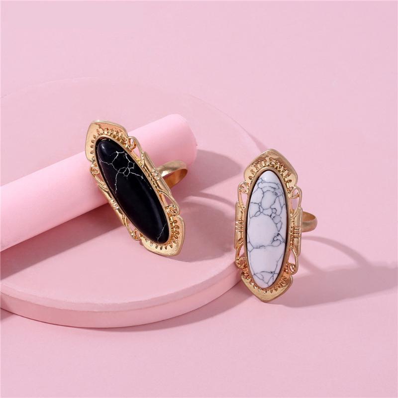 Cluster Rings Worn Gold Plating Black White Marquoise Marble Stone Women Ring Fashion Brincos Pendientes Jewelry For
Cluster Rings Worn Gold Plating Black White Marquoise Marble Stone Women Ring Fashion Brincos Pendientes Jewelry For