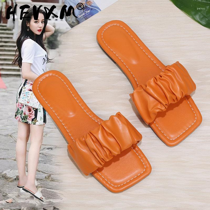 Slippers Sexy Ruched Single Band Slides 2023 Summer Open Toe Wear-resistant Flat Solid Color Sandy Beach Sandals Women Shoes, Colour 1
Slippers Sexy Ruched Single Band Slides 2023 Summer Open Toe Wear-resistant Flat Solid Color Sandy Beach Sandals Women Shoes, Colour 1