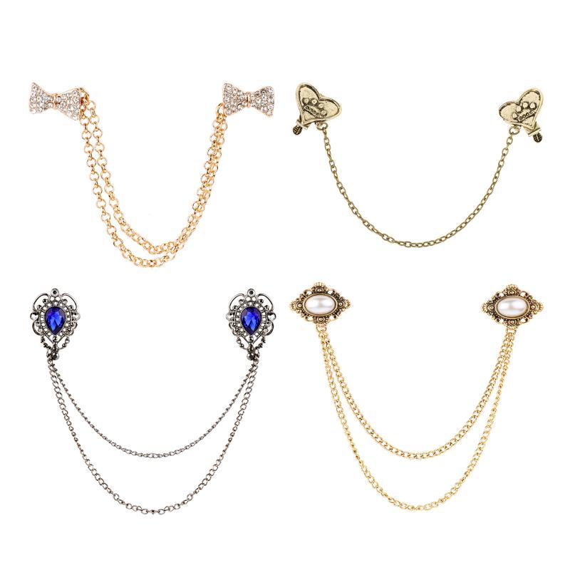 Brooches Pins Delicate Women Man Suit Shirt Collar Tassel Chain Lapel Pin Brooch Retro Wedding Dress Party Accessorie
Brooches Pins Delicate Women Man Suit Shirt Collar Tassel Chain Lapel Pin Brooch Retro Wedding Dress Party Accessorie