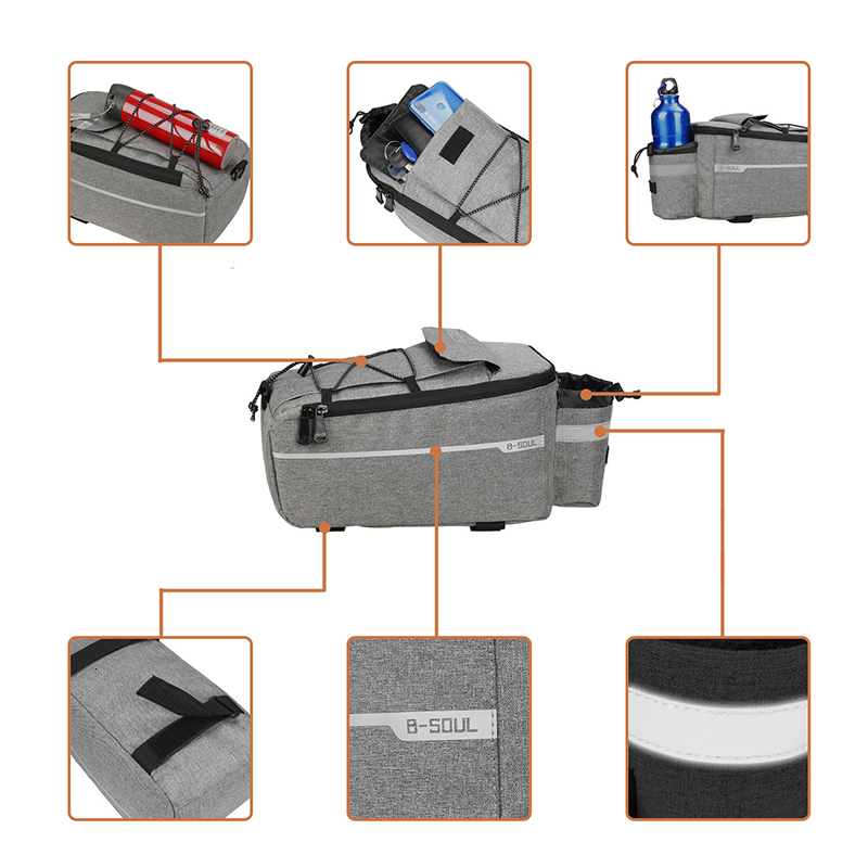 Panniers Bags Bicycle 13L Bag Bike Rear ket Waterproof Pannier Trunk Back Rack Seat Cycling Luggage Shoulder Handbag 230525