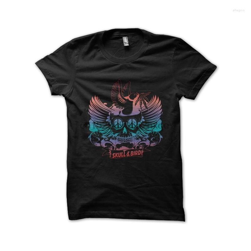 Men' T Shirts Men Shirt Skull T-shirt & Black Bird Tshirts Women, Men-darkpurple